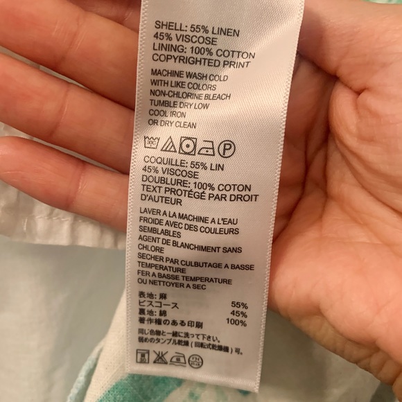 Tommy Bahama White Floral Linen Dress WITH POCKETS - Picture 5 of 7